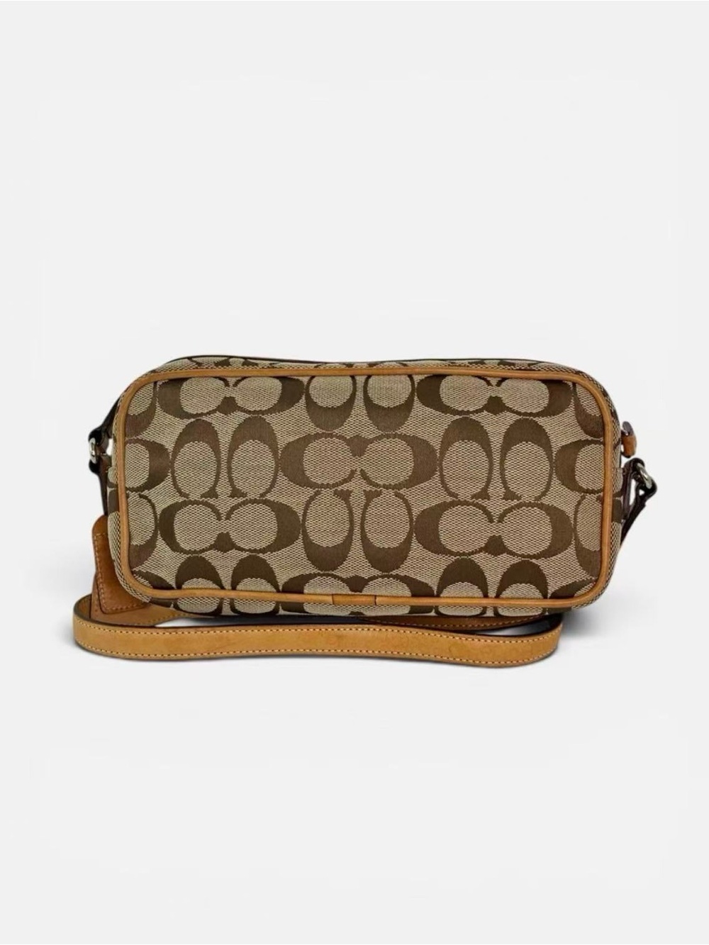 Coach Signature Canvas Camera Bag in Brown and Tan
